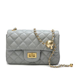 Quilted Sheepskin Leather Crossbody Bag